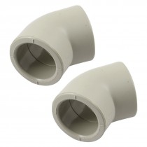 2 Pcs 2 Ways 40mm Inner Diameter PPR Hot Water Pipe Connectors Fittings Gray