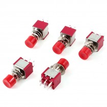 5pcs Momentary 1 NO 1 NC DPDT Red Cap Push Button Switch AC 120V 5A 250V 2A