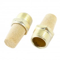 2 Pcs Brass 1/2PT Male Thread Noise Reducing Pneumatic Muffler Silencer Filter