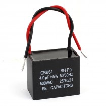 CBB61 AC 500V 4uF Retangle Shape Ceiling Fan Motor Running Capacitor