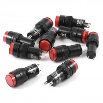 10 Pcs DC 12V Red Light Signal Indicator for Electrical Circuit