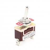 12mm Dia Panel Mounted SPDT ON-OFF-ON Locking Toggle Switch AC 250V 15A T701CW