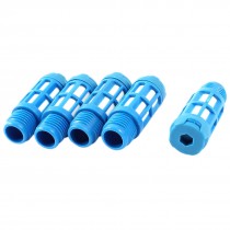 5 Pcs 1/4PT Plastic Pneumatic Valve Exhaust Noise Reducing Silencer Muffler Blue