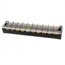 AC 600V 45A 10 Positions Dual Rows Covered Barrier Screw Terminal Block Strip