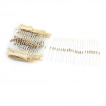 250pcs 25 Values Metal Film Resistors 0-750 Ohm 5% 1/4W Assortment Set