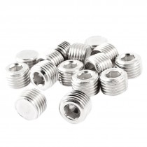 15 Pcs Internal Hex Head Air Pneumatic Pipe Fittings Socket Plugs 1/4PT