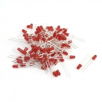 100 Pcs 3mm Dia Round Head Red LED Light Emitting Diode