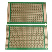 2 Pcs Prototyping Single Side PCB Board Stripboard Green 15x9cm