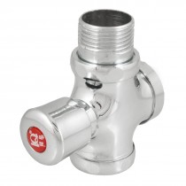 Silver Tone PT 1" Male Thread Press Button Type Toilet Flush Valve