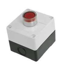 DC 24V Red Signal Lamp Normally Open Momentary Push Button Switch Station Box