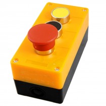 AC 240V 400V Momentary Red Mushroom Yellow Black 2NO 1NC Push Button Station