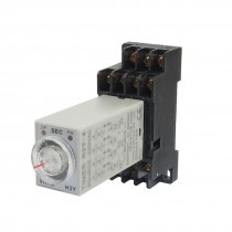 AC 220V H3Y-4 0-60S 4PDT 14 Pins Power on Time Delay Relay w Socket
