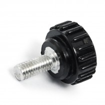 6mm Thread Diameter 22mm Head Knurled Grip Knob Black