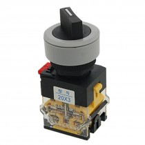 Screw Terminals 3 Positions Black Rotary Selector Switch 10A