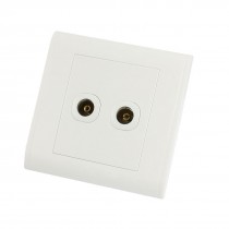 Plastic Televison Cable Socket PAL TV Jack Wall Plate White
