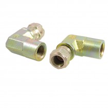 2 x Swivel Nut 1 4" PT Thread Elbow Hose Connectors Hydraulic Fittings