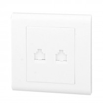 White 8P8C 8P4C RJ45 Network Socket Phone Outlet Jack Wall Face Plate Panel