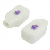 2 Pcs Replacement White Purple Plastic In Line Cord Switch AC 250V