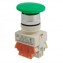 AC 660V 10A 4cm Green Sign Mushroom Momentary Push Button Switch 1 NO 1 NC