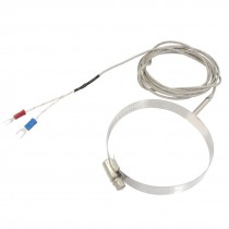 0-400 Celsius 2 Meters Temperature Sensor K Type Thermocouple + 3.5" Clamp Hoop