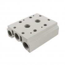 Rectangle Pneumatic 2 Stations Ceramic Electromagnetic Valve Base