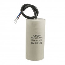 CBB60 50uF Wire Lead Cylinder Motor Run Capacitor AC 450V