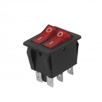 Double SPST 6 Pins On/Off Illuminated Rocker Switch AC 15A/250V 20A/125V