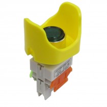 660V 10Amp 1NO 1NC Latching 220V Green Lamp Ingot Shaped Pushbutton Switch