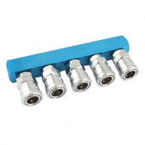 5-Way Air Hose Quick Coupler Base for 0.45" Dia Pipe