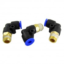 Pneumatic Quick Connecting 90 Degree Tube Fitting 3 Pcs