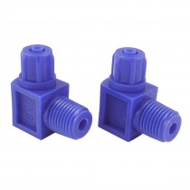 2 Pcs 13mm Thread Plastic Elbow Pneumatic Quick Coupler