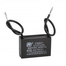 400V 1.2uF Polypropylene Film Ceiling Fan Motor Capacitor Black