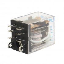 JQX-13F DC 12V Coil 8 Pin DPDT Green LED Indicator Power Relay 5A 240VAC 28VDC