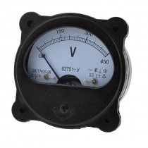 Black Plastic Case Zero Setting Volt Voltmeter Panel Meter Gauge AC 0-450V