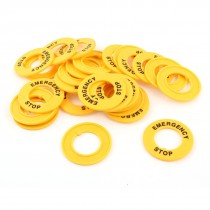 30 Pcs Yellow Emergency Stop Pattern 22mm Cutout Buttonswitch Protective Case