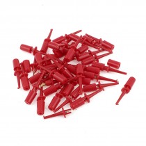40 Pcs Red Electrical Voltmeter Meter Lead Wire Testing Hooks 43mm