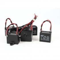 AC 450V 5uF 9cm Wired Metalized Polypropylene Film Motor Run Capacitors 8 Pieces