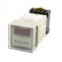 AC/DC 12V 0.01s-9999h Range Digital Display Timer Time Delay Relay w Socket