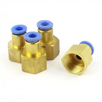 4 Pcs 15mm Thread to 6mm Pipe Pneumatic Air Quick Fitting Connector Joint