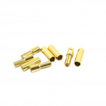 RC Model Gold Tone Metal Male Female Banana Bullet Plug Connector 5mm 4 Pairs