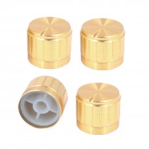 4pcs 21mm x 17mm Gold Tone Aluminum Potentiometer Knobs