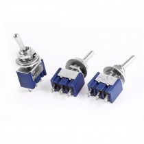 3 Pcs ON/ON 2 Position 3 Terminal NO NC SPDT Toggle Switch AC 125V 6A
