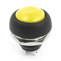 Panel Mount SPST Momentary Yellow Round Plastic Pushbutton Switch 12mm Thread