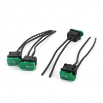 4 x  DC12V Momentary SPST Green Horn Button Rocker Shaped Switches w Leads