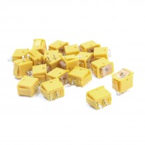 20PCS SPST 2 Position Self-Locking Panel Mount Clear Button Yellow Rocker Switch