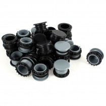 30 Pcs Black + Gray Plastic Push Button Switch 22mm Mount Hole Panel Plug Cap