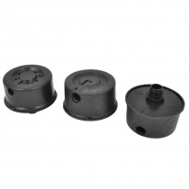 3 Pcs Black Plastic Casing 3/8"PT Male Thread Exhaust System Silencer Muffler