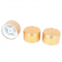 30mm x 17mm Gold Tone Aluminum Potentiometer Knobs 3 Pcs