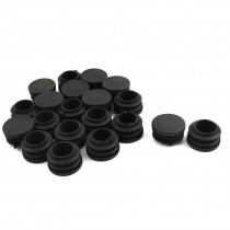 20 Pcs Black Plastic 30mm Diameter Round Tube Pipe Insert Caps Covers