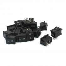 AC 250V 6A/12A 125V/10A 2 Pin I/O 2 Position SPST Boat Rocker Switch 15 Pcs